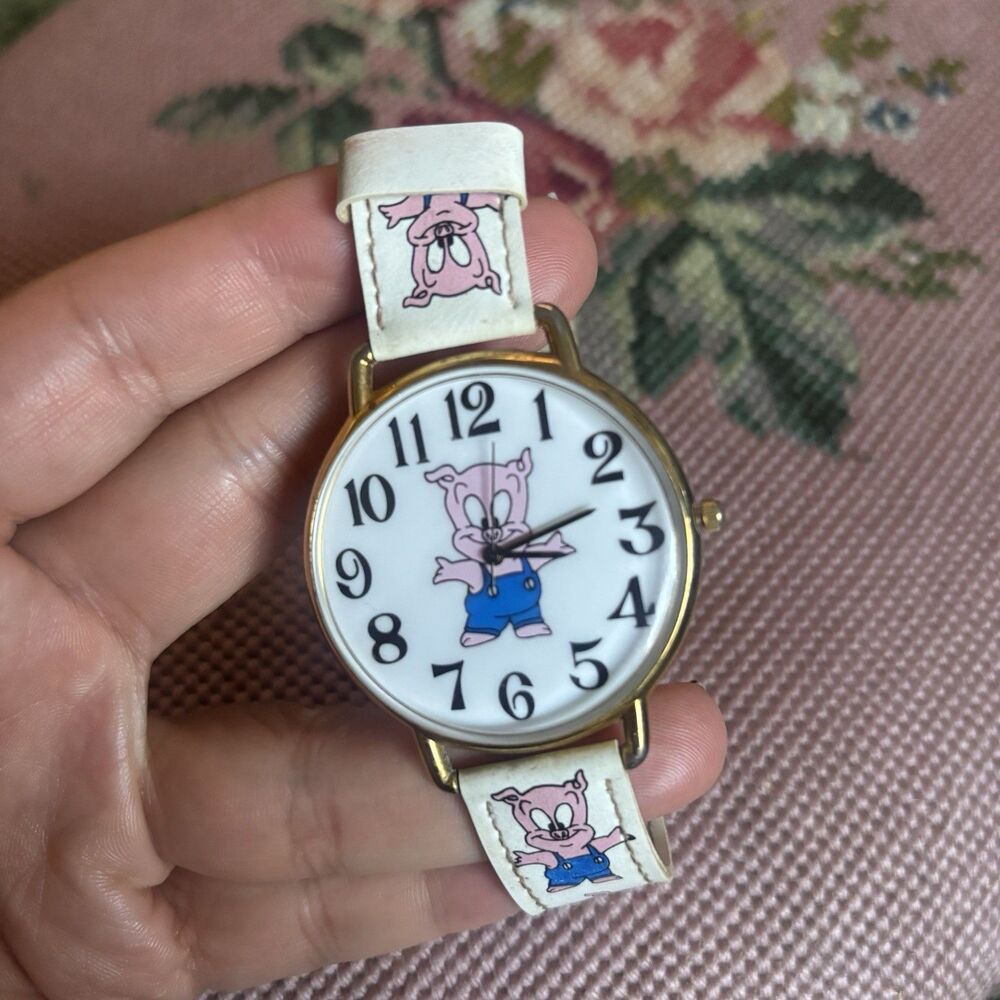 Vtg 90s Parmex Hamton J. Pig Watch Tiny Toon Adventures Novelty Timepiece Flaw** - Picture 15 of 16